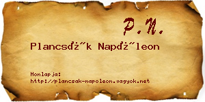 Plancsák Napóleon névjegykártya